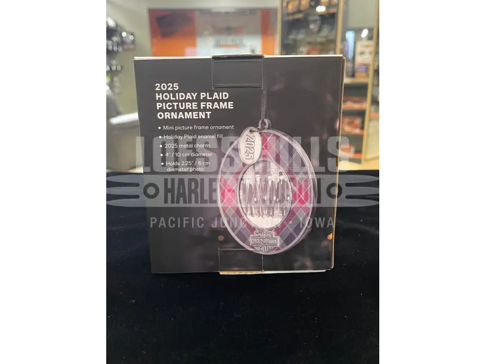 Harley-Davidson 2025 Holiday Plaid Picture Frame Ornament