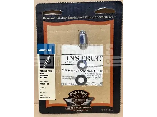 HARLEY DAVIDSON GENUINE FORK AXLE RETAINER NUT KIT CHROME