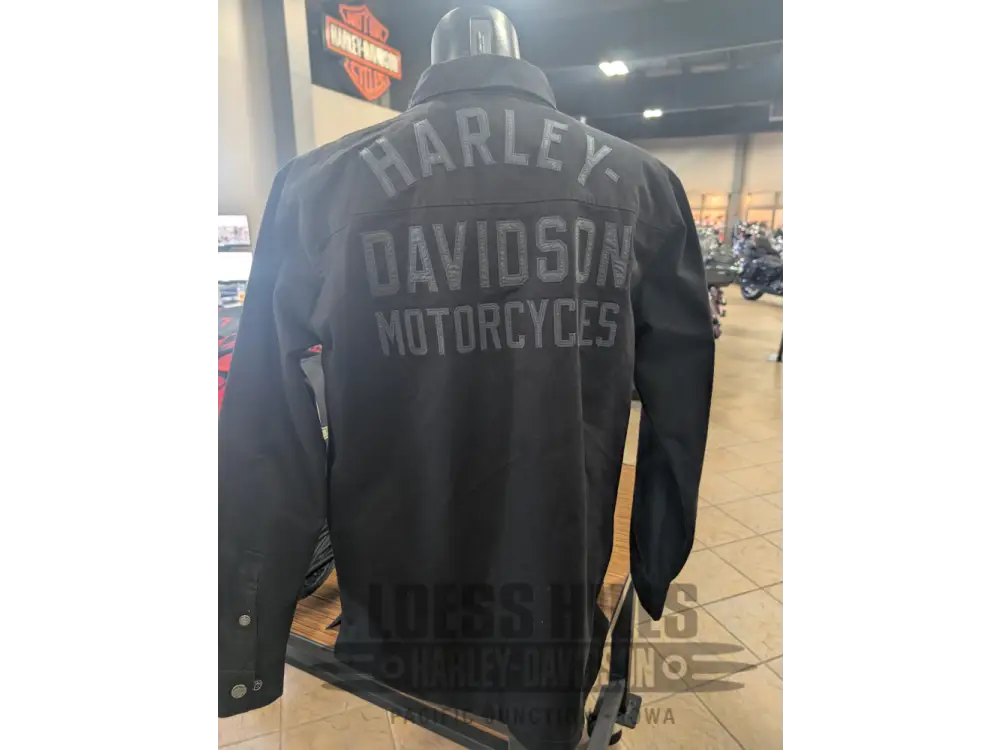 Harley-Davidson Men’s Black Racer Font Shirt Jacket