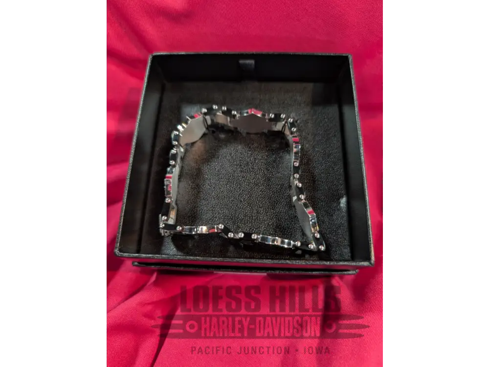 Harley-Davidson Men’s SS Two-Toned Script B&S Flex Bracelet