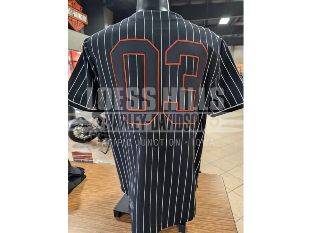 Harley-Davidson Men’s Striped Button-Up Baseball Jersey