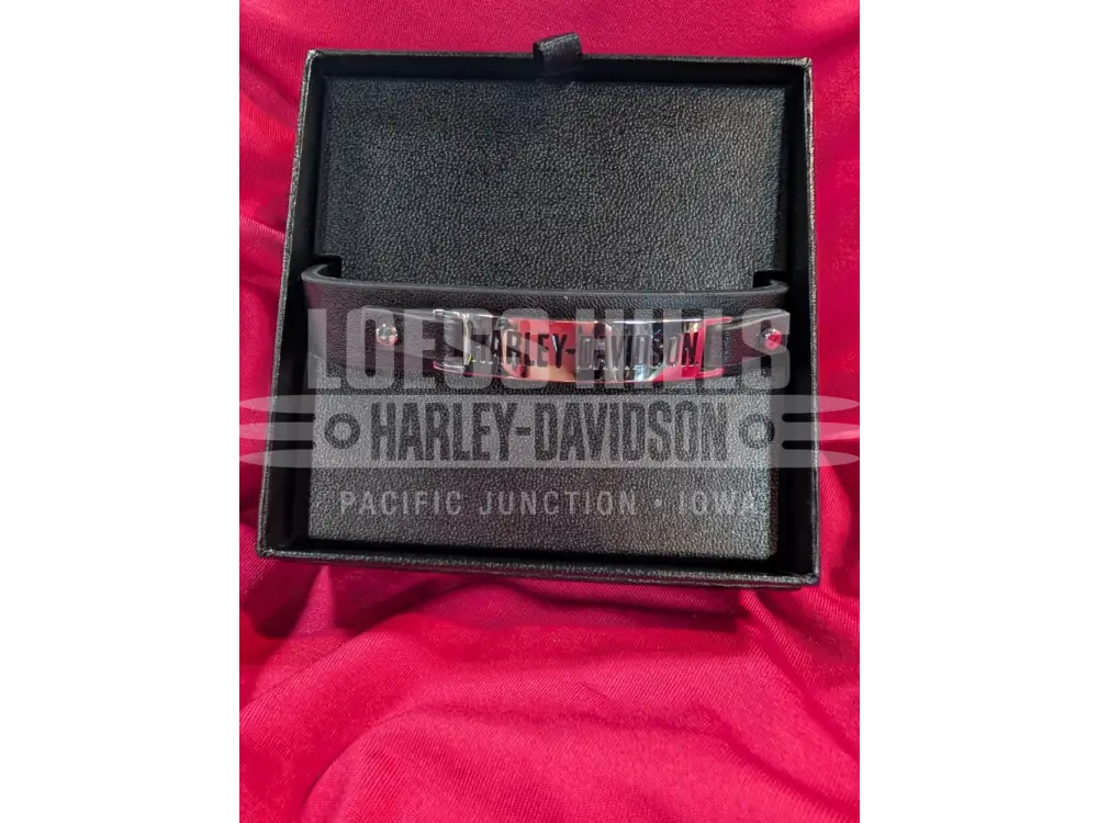 Harley-Davidson Men’s Thin Leather Cuff Bracelet 34B00249