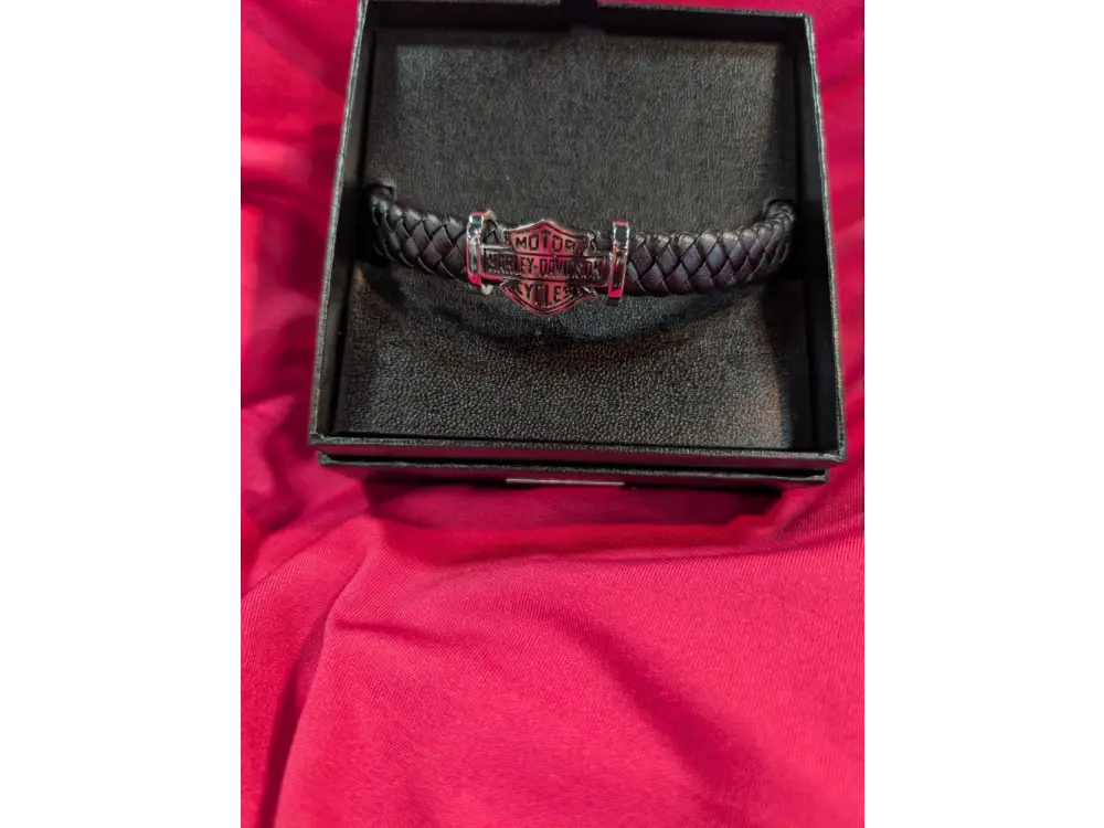 Harley-Davidson Men’s Woven Leather Bracelet 34B00248