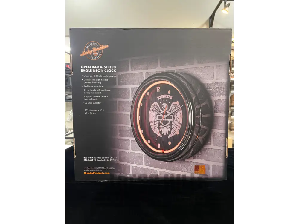 Harley-Davidson Open B & S Neon Clock HDL-16649