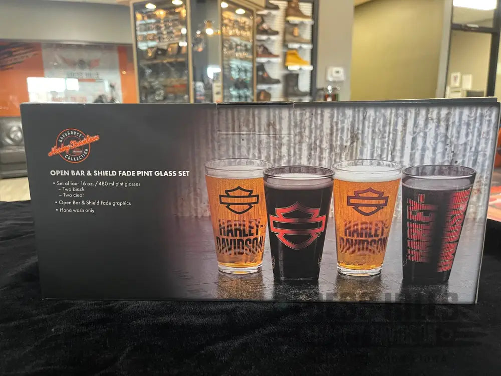 Harley-Davidson Open Bar & Shield Fade Pint Glass Set