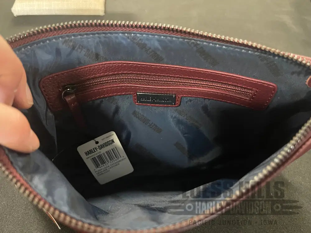 Harley-Davidson Ox Blood Push Lock Crossbody Purse MHW074