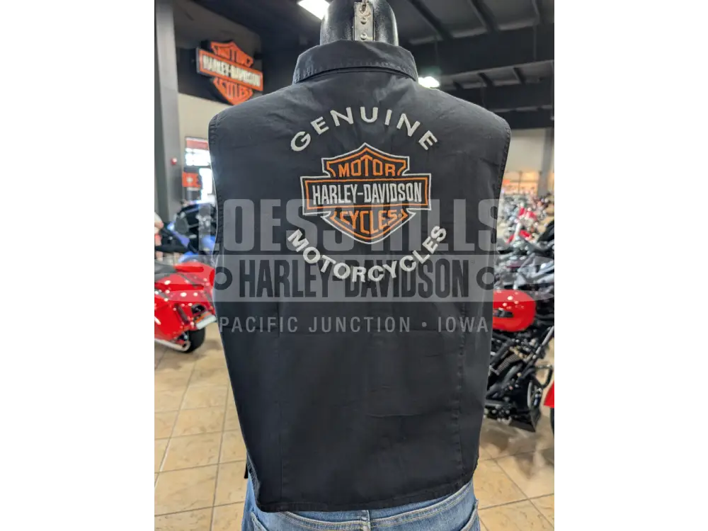 Harley-Davidson Women’s Black Denim Tie-Up Button-Up Tank