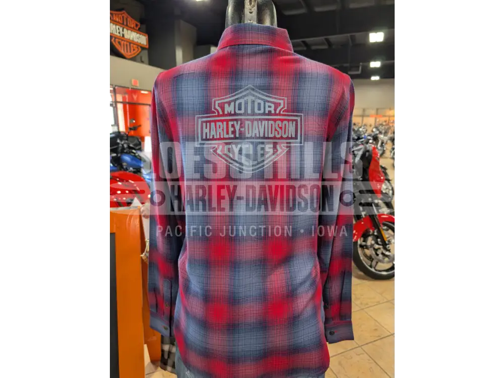 Harley-Davidson Women’s Red & Blue Plaid Long Sleeve