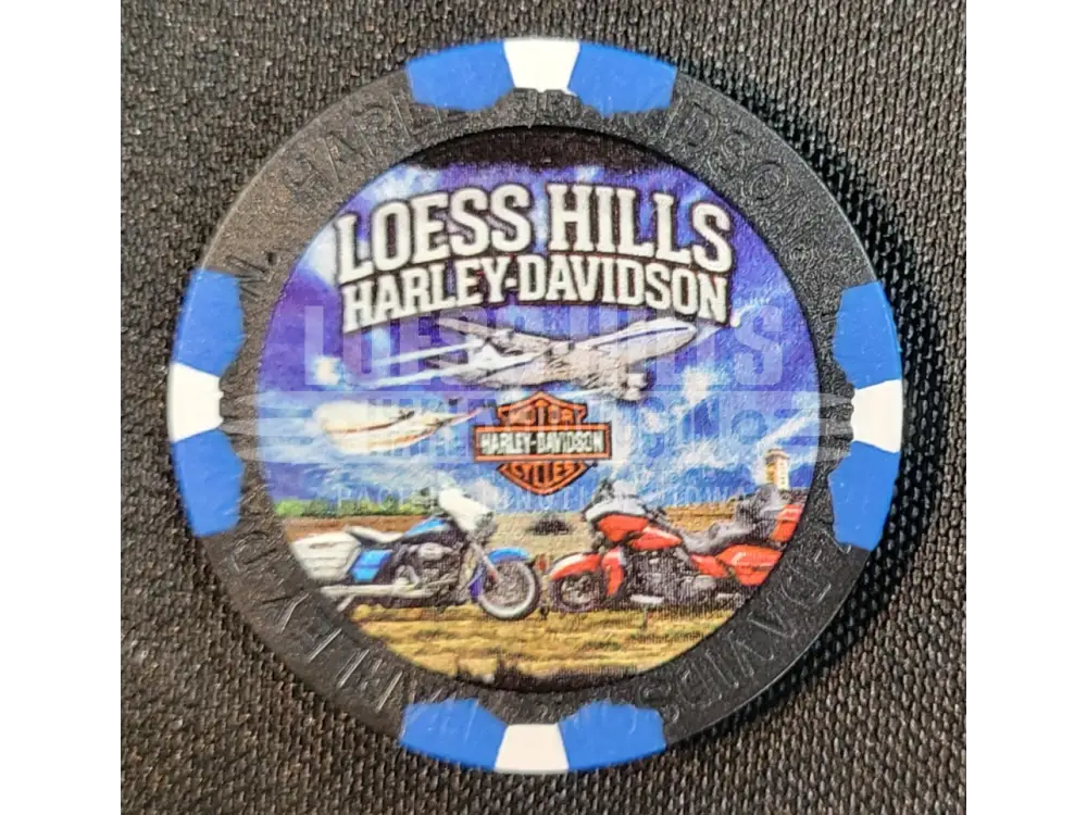Loess Hills H-D Airplane Poker Chip CHIP-AIR - Black/Blue