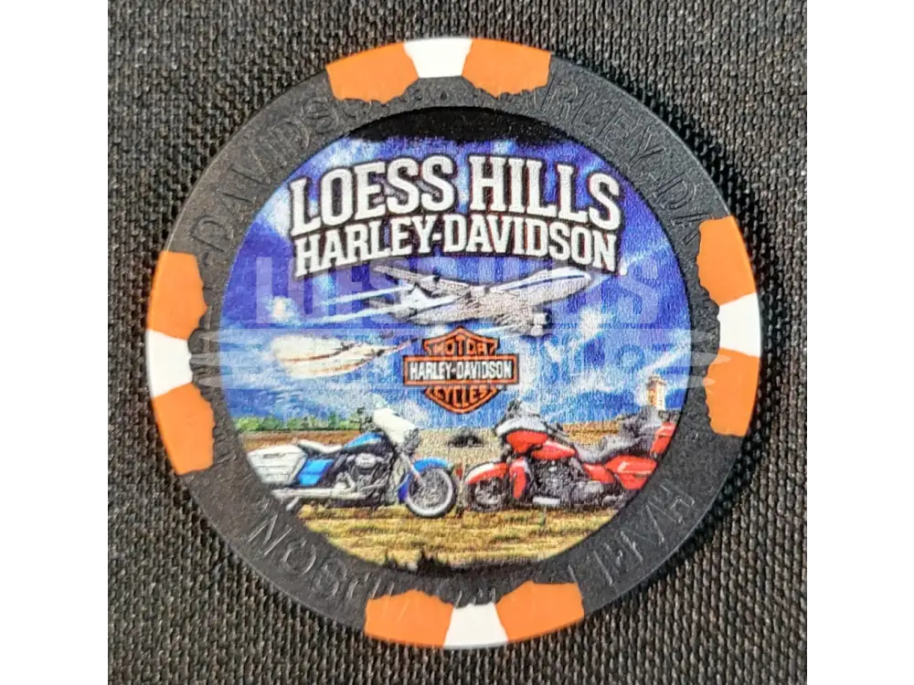 Loess Hills H-D Airplane Poker Chip CHIP-AIR - Black/Orange