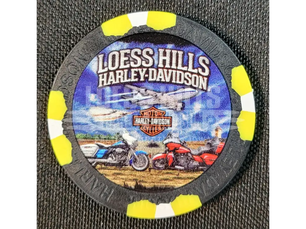 Loess Hills H-D Airplane Poker Chip CHIP-AIR - Black/Yellow