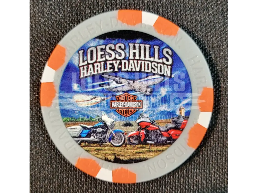 Loess Hills H-D Airplane Poker Chip CHIP-AIR - Gray/Orange