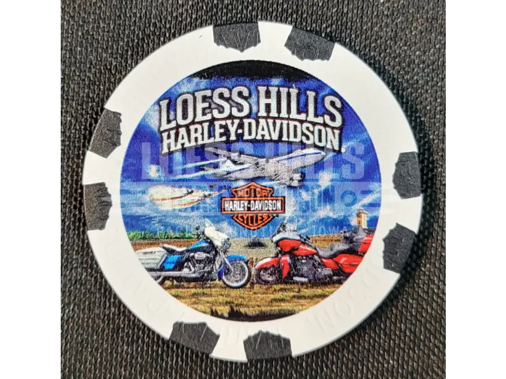 Loess Hills H-D Airplane Poker Chip CHIP-AIR - White/Black
