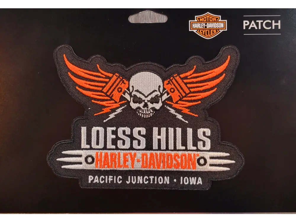 Loess Hills Harley-Davidson Skull Piston Patch - LHHD