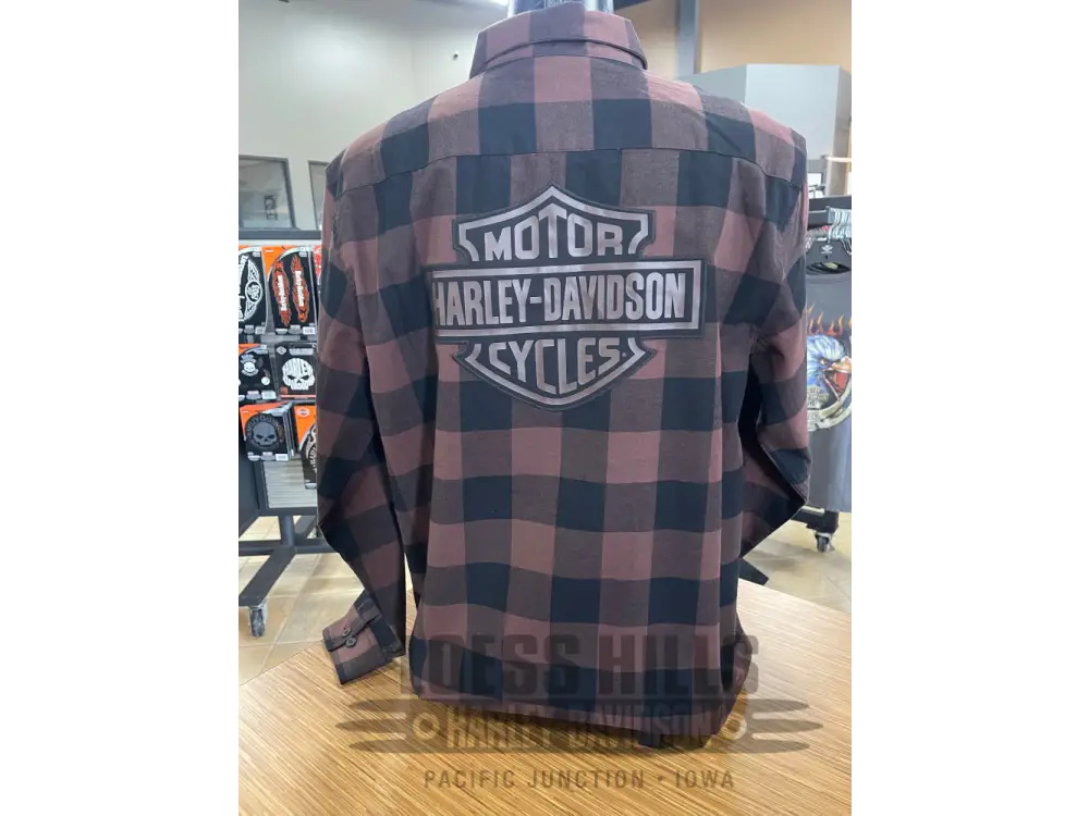 Men’s Bar & Shield Black/Coffee Longsleeve Buffalo Flannel