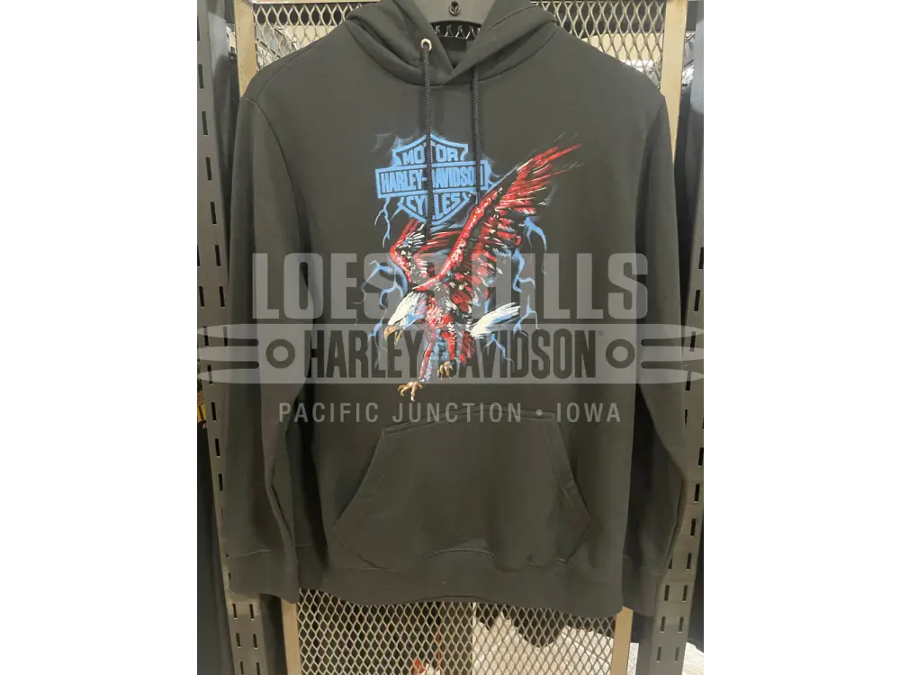 Men’s Black Lightning Eagle P/O Hoodie 99020 24DM Men’s