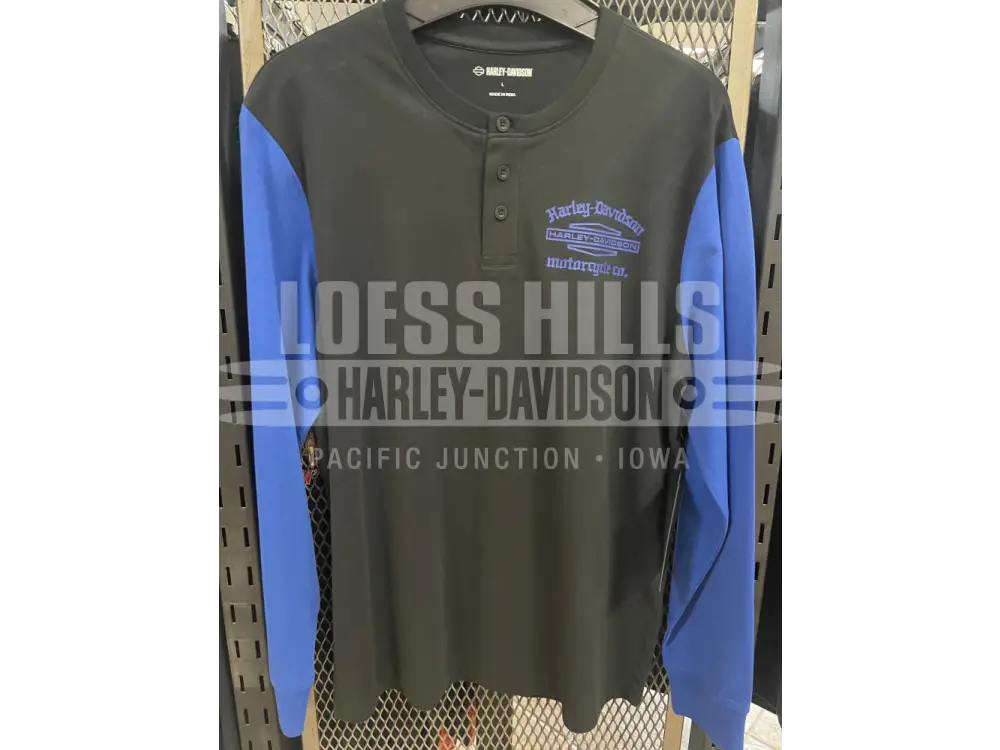 Men’s Blue/Black Henley 96022 25VM Men’s Henley