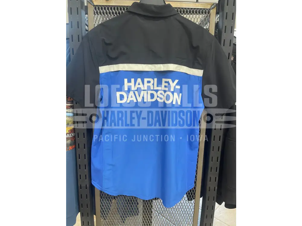 Men’s H-D Cooling Tech Dark Grey/Black Button Down Shirt