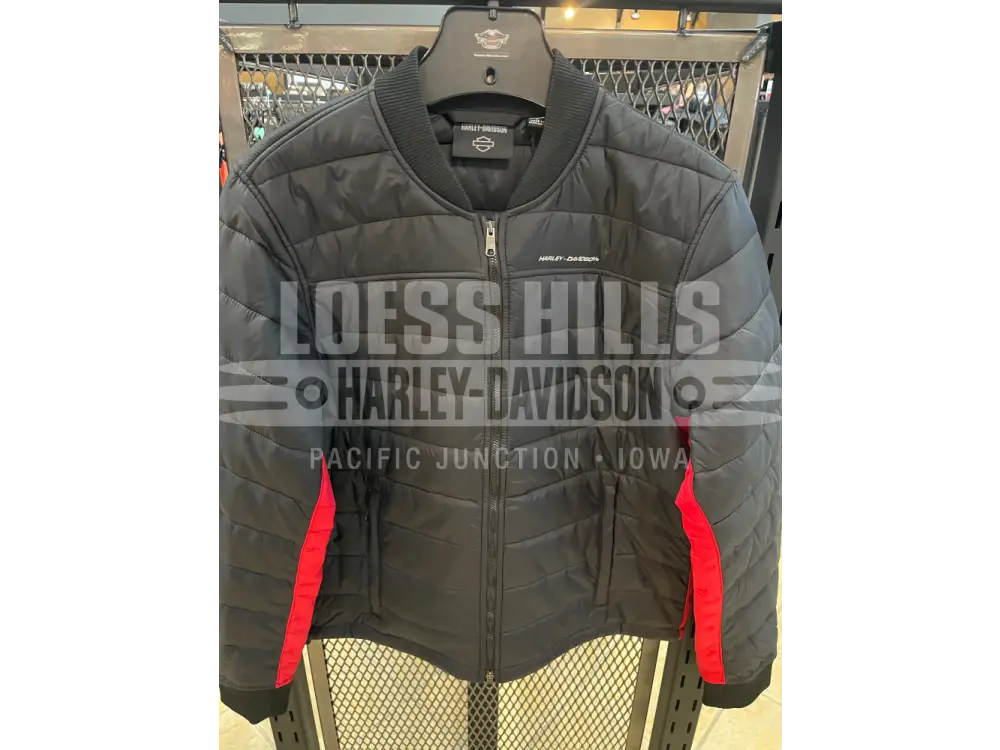 Men’s Red & Black Mid-Layer Lightweight Textile Jacket
