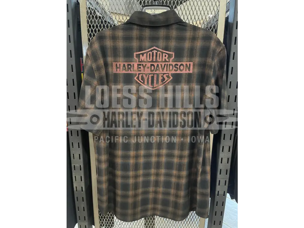 Men’s S/S Black/Tan Plaid Button Up 96503 25VM Men’s S/S