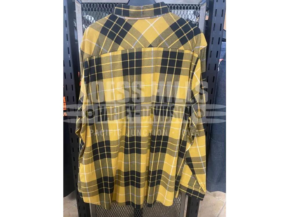 Men’s Yellow Plaid Long Sleeve T-shirt 96460-24VM/222L