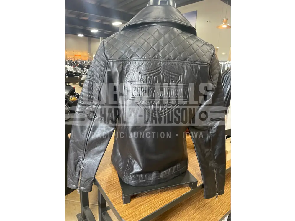 Women’s Classic Biker Debossed Leather Jacket