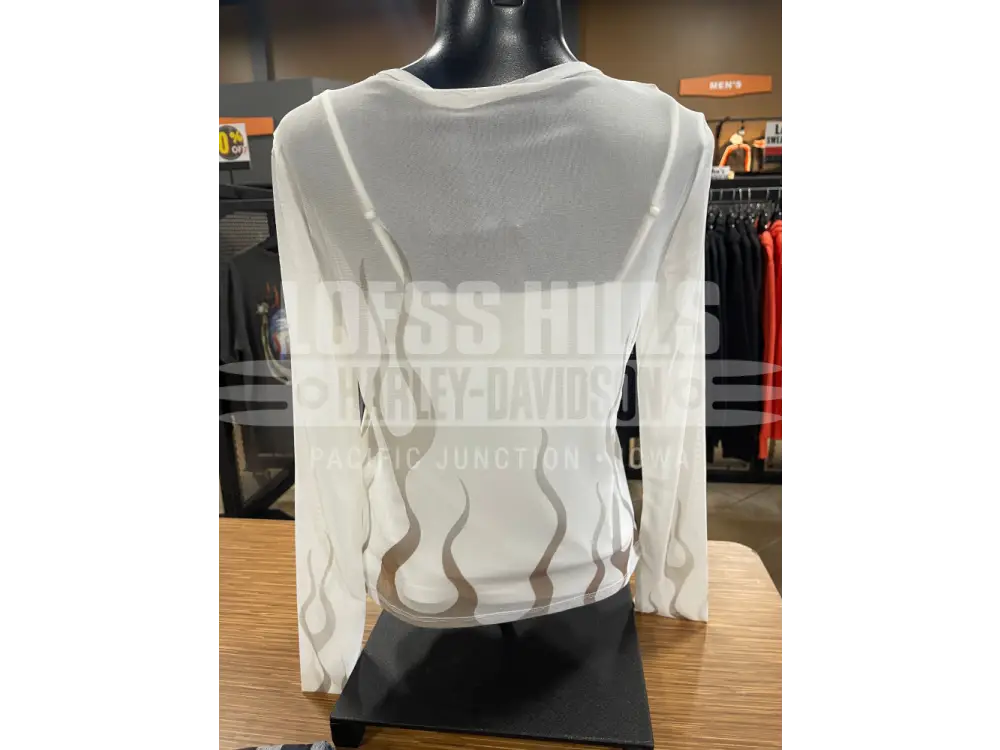 Women’s Flames For Days Mesh White Harley-Davidson Top