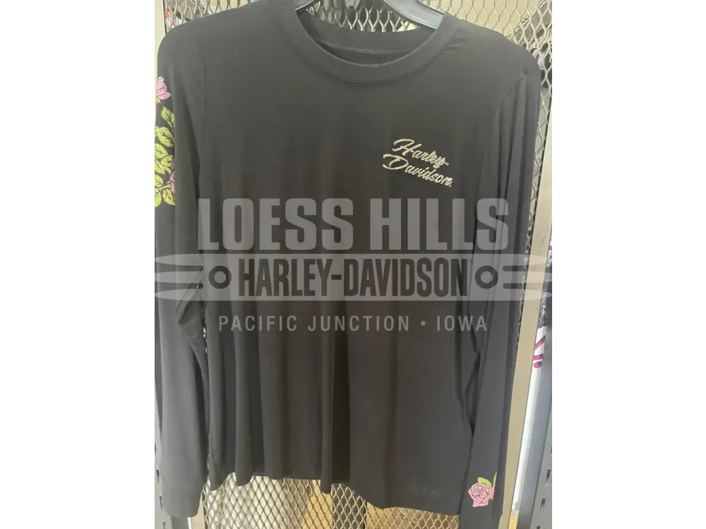 Women’s Harley Davidson Rose Bling Longsleeve T shirt 96434