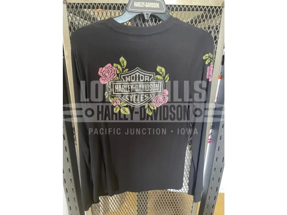 Women’s Harley Davidson Rose Bling Longsleeve T shirt 96434