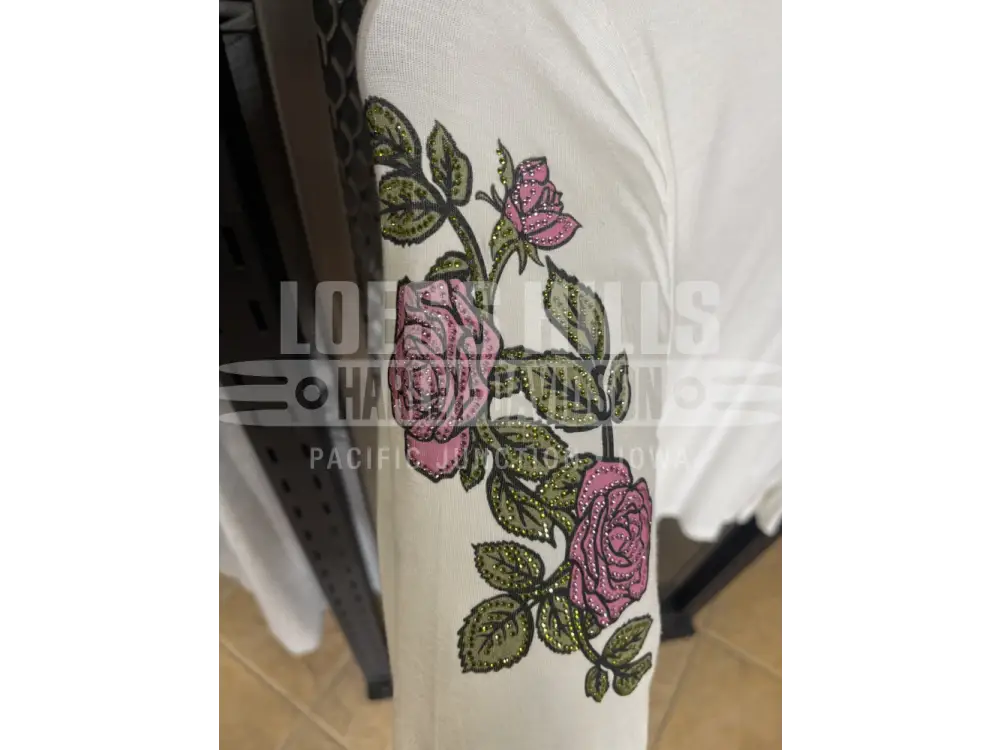 Women’s Harley Davidson Rose Bling Longsleeve T shirt 96435