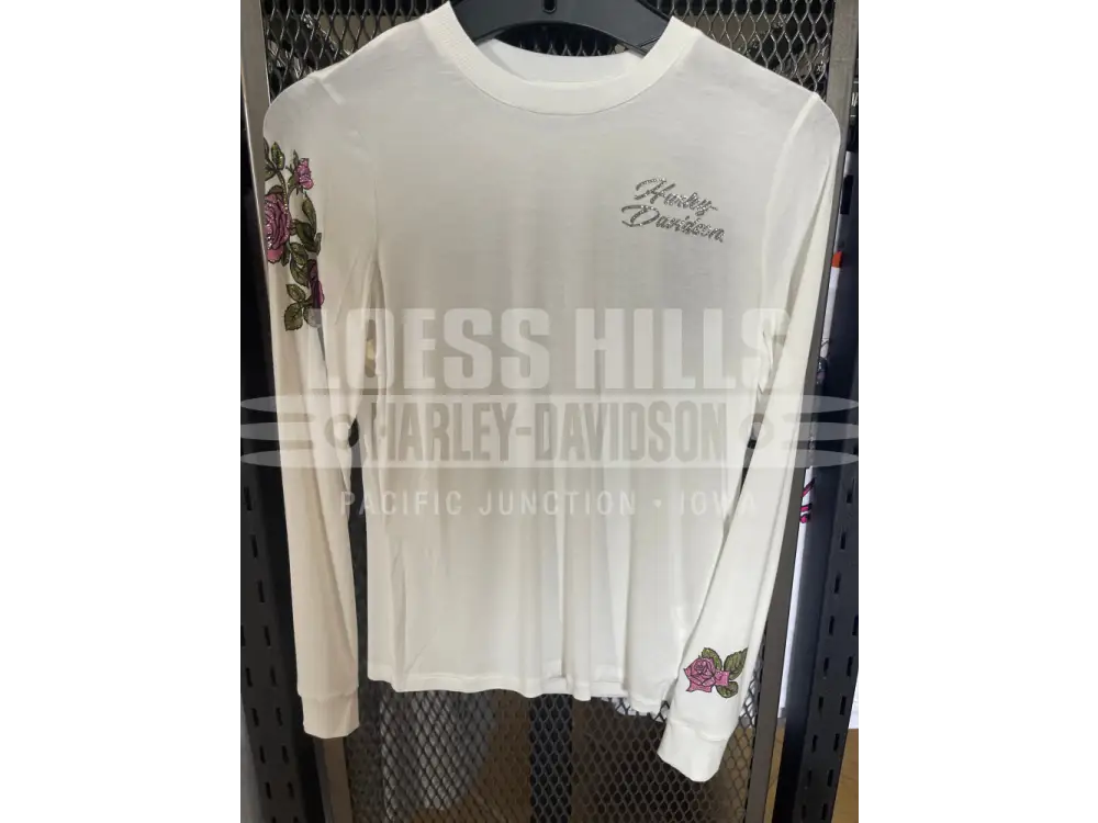 Women’s Harley Davidson Rose Bling Longsleeve T shirt 96435