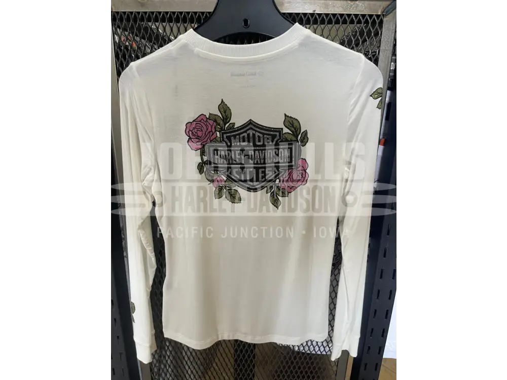 Women’s Harley Davidson Rose Bling Longsleeve T shirt 96435