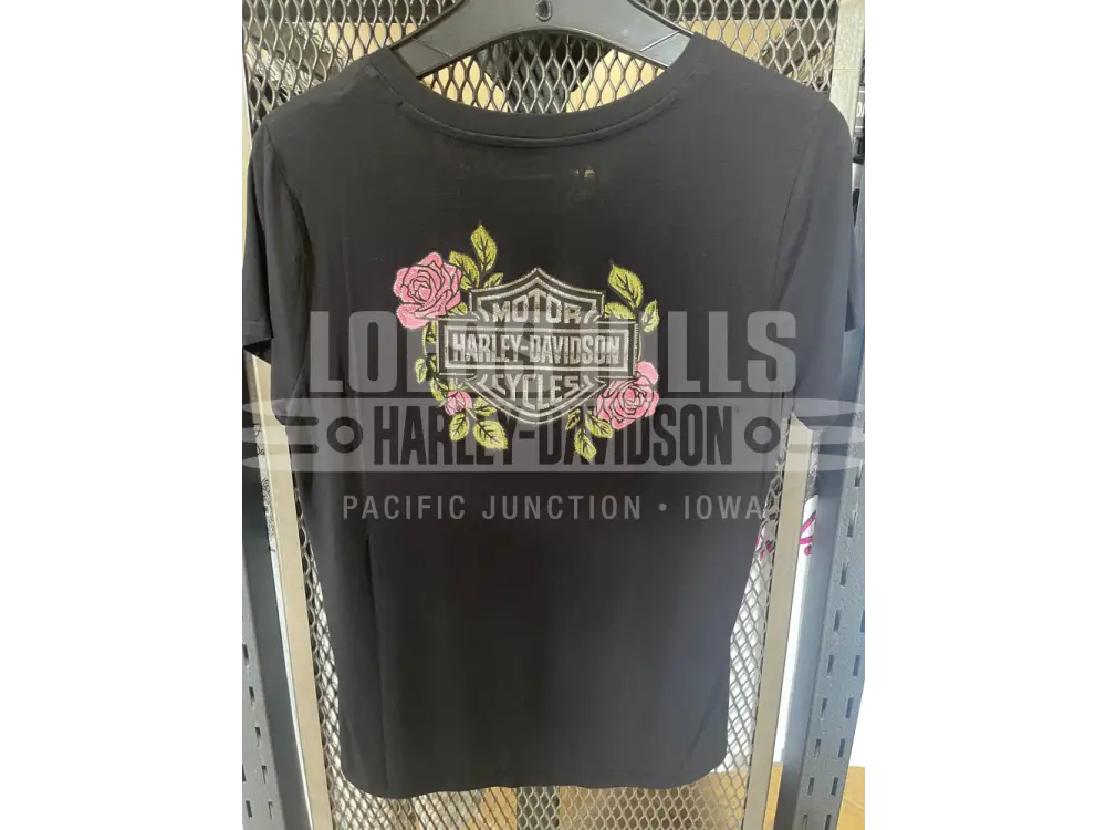 Women’s Rose & Thorn Bling V-neck T-shirt 96546-25VW