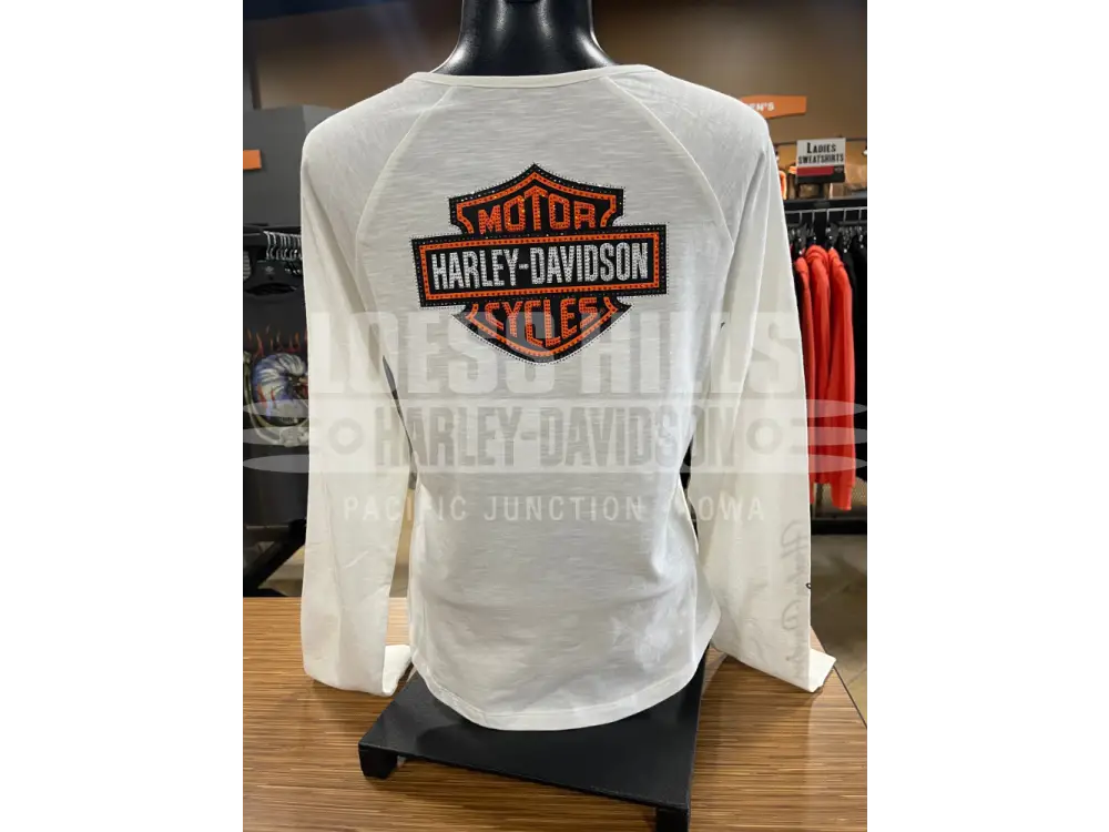 Women’s White Henley Keyhole Longsleeve 96758-25VW