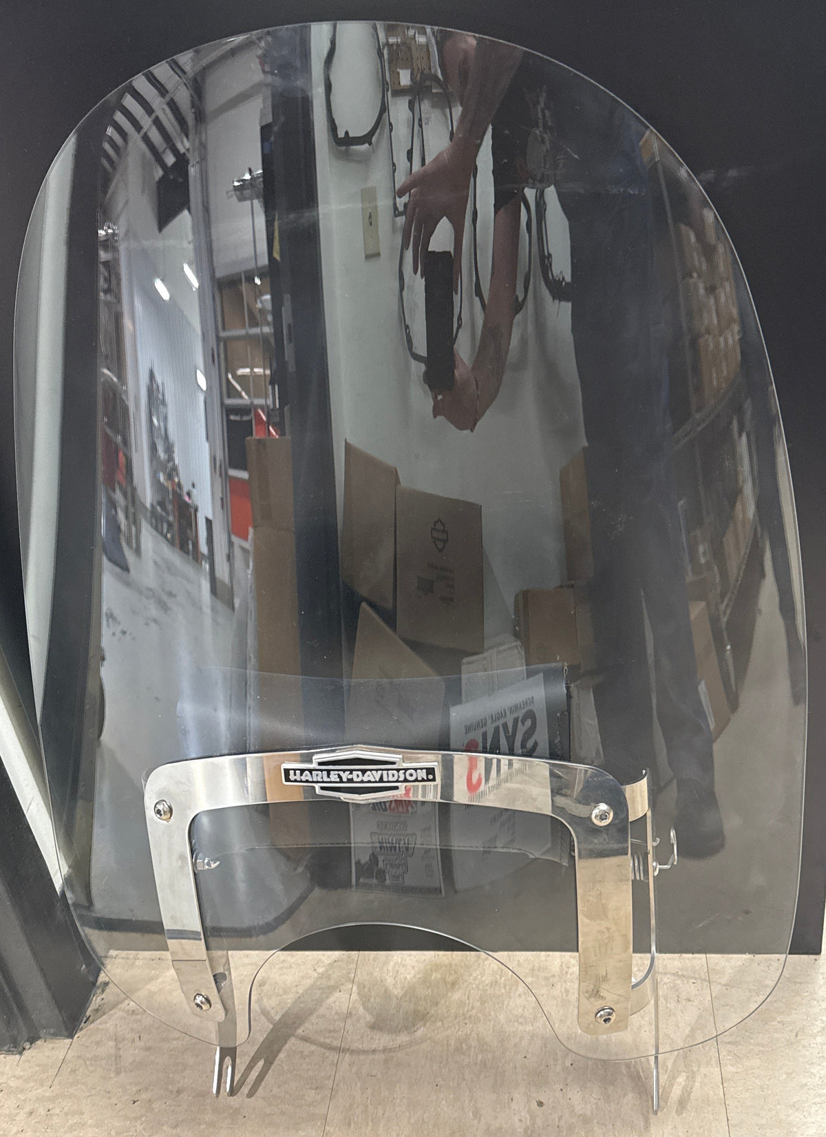 HARLEY DAVIDSON King-Size Nostalgic H-D Detachable Windshield for FL Softail Models - 20 in. Clear - 57140-05