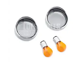 Front Turn Signal Visor Kit: 69758-05 - Chrome Trim