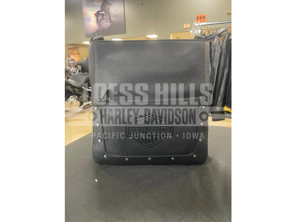 Harley-Davidson Black Flat Stud Shopper Hobo Bag MHW043