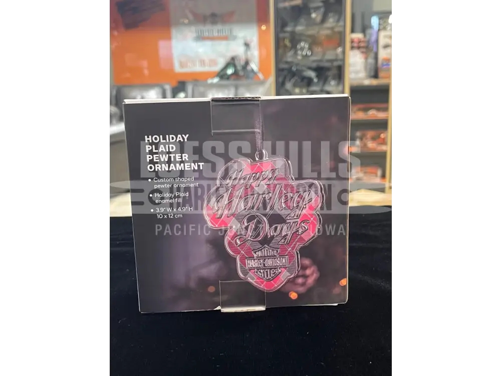 Harley-Davidson Holiday Plaid Pewter Ornament HDX-99357