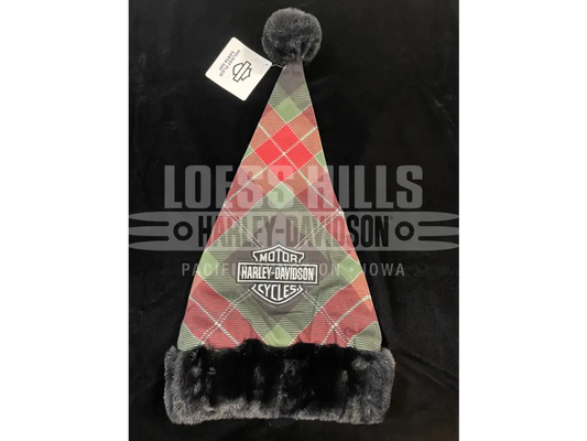 Harley-Davidson Holiday Red/Green Plaid Santa Hat HDX-99349