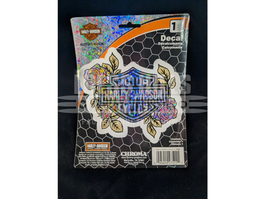 Harley-Davidson Holographic B&S with Roses Decal CG27522