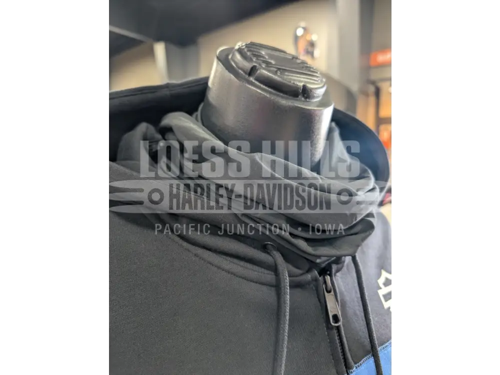 Harley-Davidson Men’s Black and Blue Color Block Zip Up