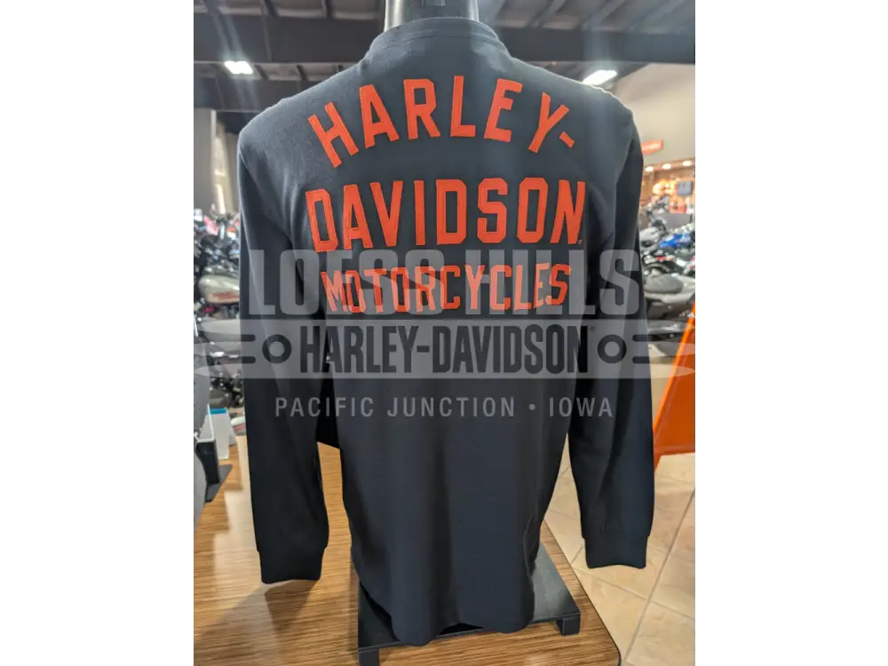 Harley-Davidson Men’s Black Henley Long Sleeve Shirt