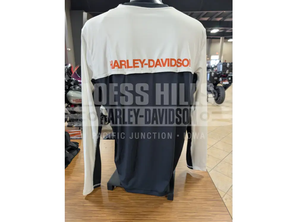 Harley-Davidson Men’s Black-Off White Long Sleeve Shirt