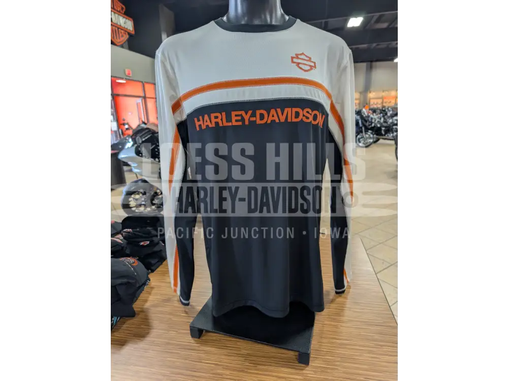 Harley-Davidson Men’s Black-Off White Long Sleeve Shirt