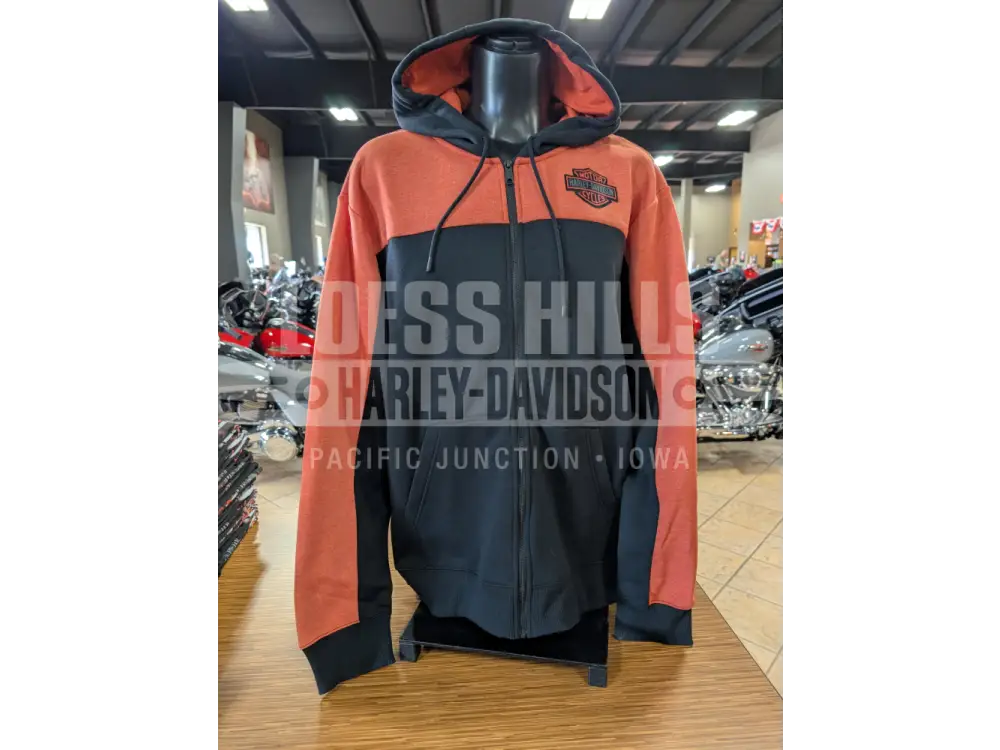 Harley-Davidson Men’s Black & Orange Zip hoodie 97282-26VM