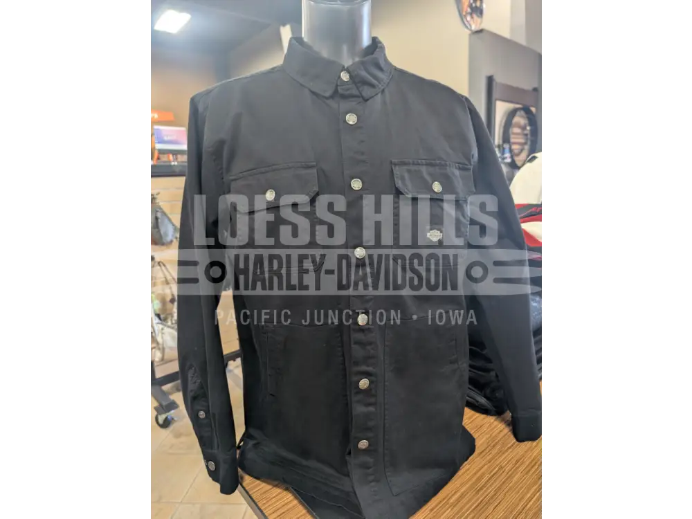 Harley-Davidson Men’s Black Racer Font Shirt Jacket