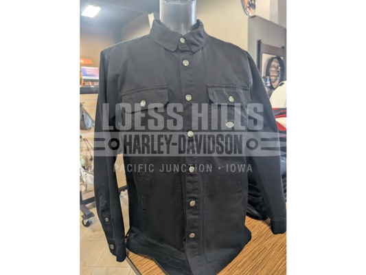 Harley-Davidson Men’s Black Racer Font Shirt Jacket