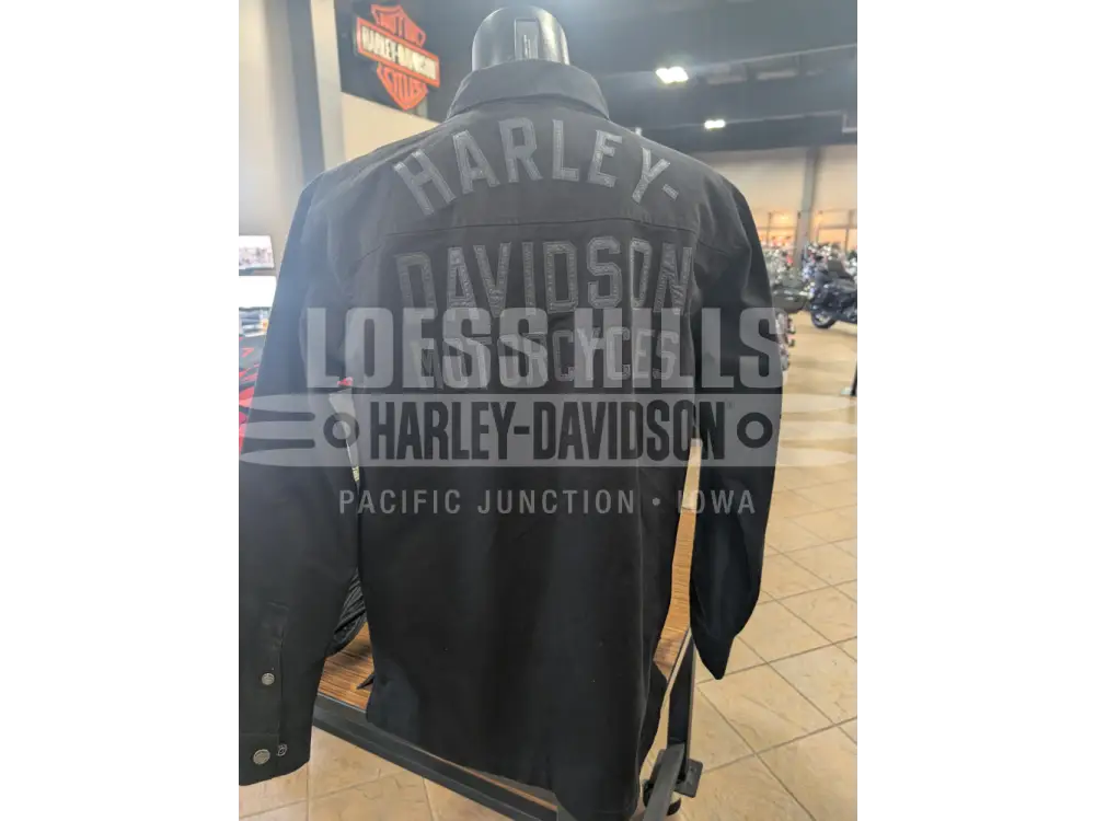Harley-Davidson Men’s Black Racer Font Shirt Jacket