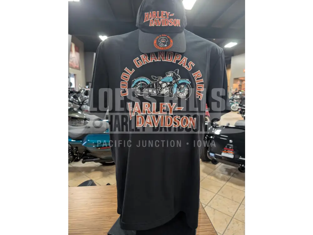 Harley-Davidson Men’s Cool Grandpas Ride T-shirt/Hat Gift