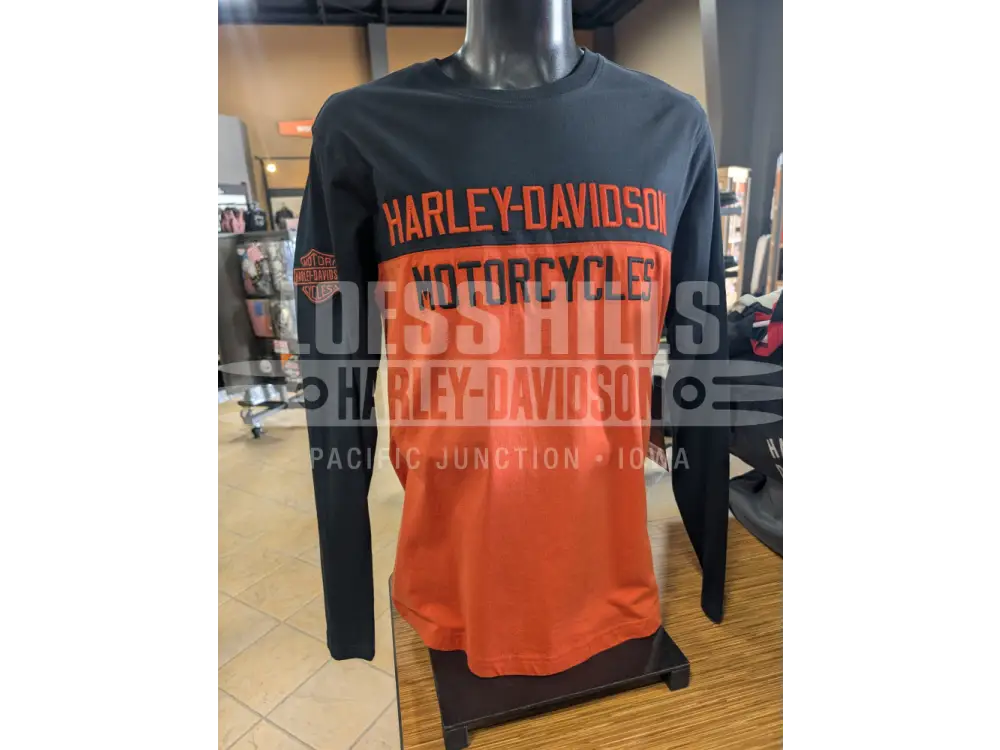 Harley-Davidson Men’s Orange & Black Color Block Long